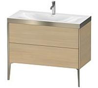 Duravit XViu Table de toilette XV4711OB171P 100x48cm, 2 2000 - out, Match2 trou de coulée, champagne mat, Cadres P, le chêne méditerranéen