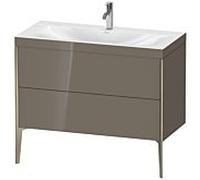 Duravit XViu Table de toilette XV4711OB189C 100x48cm, 2 2000 - out, Match2 trou de coulée, champagne mat, Cadres C, flanelle gris brillant