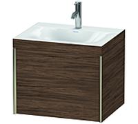 Duravit XViu unité vanité XV4609OB121C 60x48cm, 2000 gigogne, 2000 trou du robinet, champagne mat, Cadres C, noyer foncé