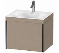 Duravit XViu unité vanité XV4609OB275C 60x48cm, 2000 gigogne, 2000 trou du robinet, noir mat, Cadres C, linge