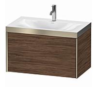 Duravit XViu unité vanité XV4610OB121P 80x48cm, 2000 gigogne, 2000 trou du robinet, champagne mat, Cadres P, noyer foncé