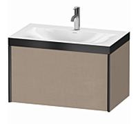 Duravit XViu unité vanité XV4610OB275P 80x48cm, 2000 gigogne, 2000 trou du robinet, noir mat, Cadres P, linge