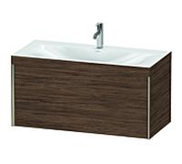 Duravit XViu unité vanité XV4611OB121C 100x48cm, 2000 gigogne, 2000 trou du robinet, champagne mat, Cadres C, noyer foncé