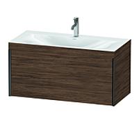 Duravit XViu unité vanité XV4611OB221C 100x48cm, 2000 gigogne, 2000 trou du robinet, noir mat, Cadres C, noyer foncé
