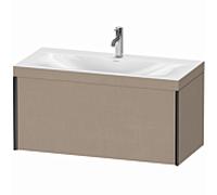 Duravit XViu unité vanité XV4611OB275C 100x48cm, 2000 gigogne, 2000 trou du robinet, noir mat, Cadres C, linge