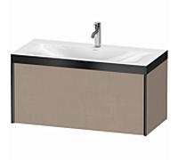 Duravit XViu unité vanité XV4611OB275P 100x48cm, 2000 gigogne, 2000 trou du robinet, noir mat, Cadres P, linge