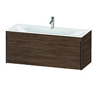 Duravit XViu unité vanité XV4612OB221C 120x48cm, 2000 gigogne, 2000 trou du robinet, noir mat, Cadres C, noyer foncé