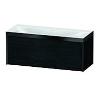 Duravit XViu vasque match4 XV4612NB216P 120x48cm, 2000 , sans trou pour robinet, noir mat, Cadres P, Eiche schwarz