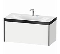 Duravit XViu vasque XV4611EB218P 100x48cm, 2000 , 2 trous pour robinetterie, noir mat, Cadres P, blanc mat