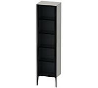 Duravit XViu XV1376LB207 50x36x177cm, porte en verre, noir mat, porte à gauche, gris béton mat