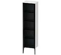Duravit haut XViu XV1376LB285 50x36x177cm, porte en verre, noir mat, porte à gauche, blanc haute brillance