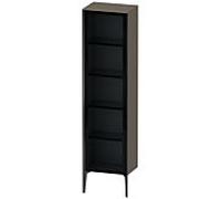 Duravit XViu XV1376LB289 50x36x177cm, porte en verre, noir mat, porte à gauche, gris flanelle brillant
