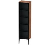 Duravit XViu XV1376RB279 50x36x177cm, porte en verre, noir mat, porte à droite, noyer naturel