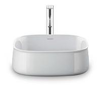 Duravit Zencha Aufsatzbecken 23734200791 42x42cm, sans trou pour robinetterie, trop-plein, plate-forme de trou pour robinetterie, sol, blanc , WonderGliss