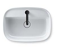 Duravit Zencha Aufsatzbecken 23745500711 55x39cm, avec trou pour robinetterie, rangée de trous pour robinetterie, sans trop-plein, sol, blanc , WonderGliss