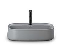 Duravit Zencha Aufsatzbecken 2374556771 55x39cm, avec trou pour robinetterie, plateforme pour trou pour robinetterie, sans trop-plein, meulé, gris satiné