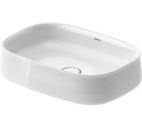 Duravit Zencha lavabo à poser 550 mm, sans trou de radon, 2373550079, Couleur: Blanc brillant