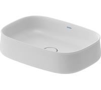 Duravit Zencha lavabo à poser 550 mm, sans trou de radon, 2373553279, Couleur: Soie matte blanche