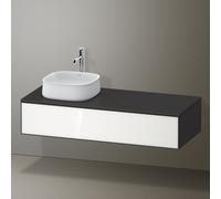 Duravit Zencha Meuble sous-lavabo sur console, 1300x550mm, 1 tiroir, 1 découpe à gauche, ZE4812L64800000
