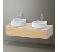Duravit Zencha Meuble sous-lavabo sur console, 1300x550mm,1 tiroir, 2 découpes, ZE4813B30830000
