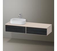 Duravit Zencha Meuble sous-lavabo avec console, 1600x550mm, 2 tiroirs, 1 découpe à gauche, ZE4814, ZE4814L16830000