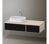 Duravit Zencha Meuble sous-lavabo avec console, 1300x550mm, 2 tiroirs, 1 découpe, ZE4816063830000