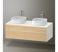 Duravit Zencha Meuble sous-lavabo sur console, 1300x550mm, 1 coulissant, 1 tiroir, 2 découpes, ZE4823B30840000