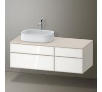 Duravit Zencha Meuble sous-lavabo avec console, 1300x550mm, 2 tiroirs, 2 tiroirs, 1 découpe à gauche, ZE4826064830000