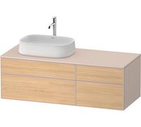 Duravit Zencha Meuble sous-lavabo avec console, 1300x550mm, 2 tiroirs, 2 tiroirs, 1 découpe à gauche, ZE4826030830000