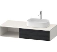 Duravit Zencha Meuble sous-lavabo sur console, 1300x550mm, 1 tiroir, 1 compartiment ouvert à gauche, découpe à droite, ZE4819016840000