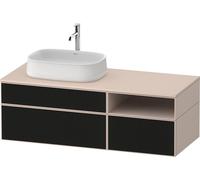 Duravit Zencha Meuble sous-lavabo sur console, 1300x550mm, 2 tiroirs, 1 tiroir, compartiment ouvert, découpe 1 gauche, ZE4828063830000