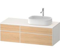 Duravit Zencha Meuble sous-lavabo sur console, 1300x550mm, 2 tiroirs, 2 tiroirs, 1 découpe à droite, ZE4827030840000