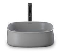 Duravit Zencha Vasques à poser 2373426779 42x42cm, sans trou pour robinetterie, trop-plein, rangée de trous pour robinetterie, sol, finition gris satiné