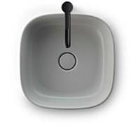 Duravit Zencha Vasques à poser 23734267791 42x42cm, sans trou pour robinetterie, trop-plein, plateforme pour trou robinetterie, sol, gris satiné, WonderGliss