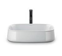 Duravit Zencha Vasques à poser 2373550079 55x39cm, sans trou pour robinetterie, trop-plein, plate-forme de trou pour robinetterie, sol, blanc