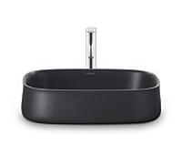 Duravit Zencha Vasques à poser 2373551379 55x39cm, sans trou pour robinetterie, trop-plein, rangée de trous pour robinetterie, sol, anthracite mat