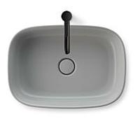Duravit Zencha Vasques à poser 23735567791 55x39cm, sans trou pour robinetterie, trop-plein, plateforme de trou pour robinetterie, sol, gris satiné, WonderGliss
