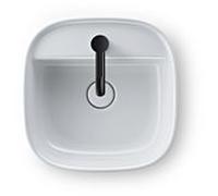 Duravit Zencha Vasques à poser 2374420071 42x42cm, avec trou pour robinetterie, plate-forme de trou pour robinetterie, sans trop-plein, sol, blanc