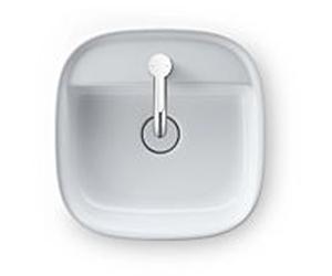 Duravit Zencha Vasques à poser 23744232711 42x42cm, avec trou pour robinetterie, plateforme pour trou pour robinetterie, sans trop-plein, meulé, blanc , WonderGliss