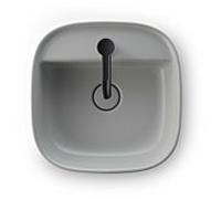 Duravit Zencha Vasques à poser 2374426771 42x42cm, avec trou pour robinetterie, plateforme pour trou pour robinetterie, sans trop-plein, meulé, gris satiné