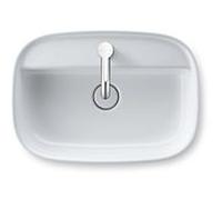 Duravit Zencha Vasques à poser 2374553271 55x39cm, avec trou pour robinetterie, banque de trous pour robinetterie, sans trop-plein, rectifié, blanc