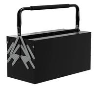 DURHAND Boite à Outils Métallique 3 Niveaux 5 Plateaux Rétractables Noir | Coffret à Outils, Tôle Acier