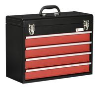 DURHAND Boîte à outils métallique 4 tiroirs avec plateau acier noir 51 x 22 x 39,5 cm