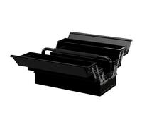 DURHAND Boite à outils métallique - coffret à outils - caisse à outils 3 niveaux 5 plateaux rétractables - tôle acier noir