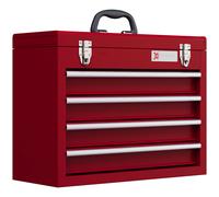 DURHAND Boite à outils métallique coffret à outils caisse à outils 4 tiroirs + plateau tôle acier 51 x 22 x 39,5 cm rouge Rouge