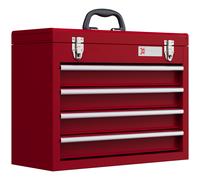 DURHAND Boite à outils métallique coffret à outils caisse à outils 4 tiroirs + plateau tôle acier 51 x 22 x 39,5 cm rouge