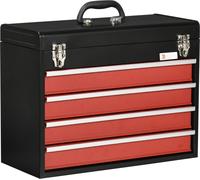DURHAND Boite à outils métallique coffret à outils caisse à outils 4 tiroirs + plateau tôle acier noir - 51 x 22 x 39,5 cm