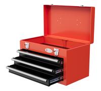 DURHAND Boîte Outils Acier 3 Tiroirs Coulissants Plateau Verrouillable Poignée Rouge Aosom France