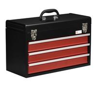 DURHAND Coffre à Outils 3 Tiroirs Verrouillable Métal 510x220x320mm Noir | Boîte à outils, glissières à roulements à billes, boîte à outils portable