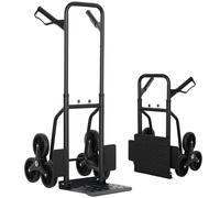 DURHAND Diable d'Escalier Pliable 120 kg 6 Roues Robuste en Acier Noir